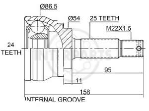 Junta Garma Mitsubishi Lancer 92/.. Lado Rueda 25/24