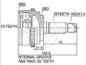 Junta Garma Honda Civic Autom Abs 50z 01/03 Lado Rueda 26/23