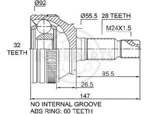 Junta Garma Land Rover Freelander 98/.. Lado Rueda 28/32