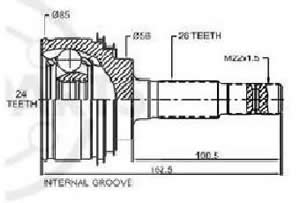 Junta Garma Toyota Tacoma L 118mm Lado Rueda 26/34