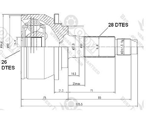Junta Garma Ford Ranger Con Tuerca 12/.. Lado Rueda 28/26