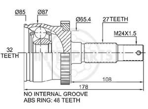 Junta Garma Chrysler Grand Cherokee Abs 48z 99/04 L/R 27/32