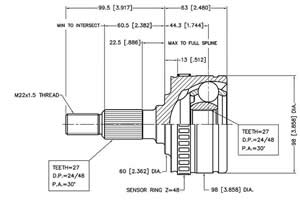 Junta Garma Mercedes Vito 2.0 2.3TD 96/.. Lado Rueda 27/27