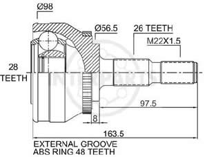 Junta Garma Volvo 850 Turbo S70 Turbo L/Rueda 26/28 abs 48z