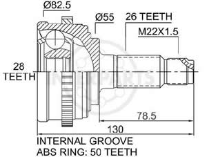 Junta Garma Honda Civic Abs 50z 92/00 Lado Rueda 26/28