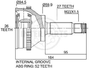 Junta Garma Hyundai Santa Fe I 03/05 Abs 52z L Rueda 27/26