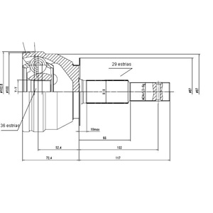 Junta Garma Nissan Frontier Xtera Pathfinder 05/12 L/R 29/36