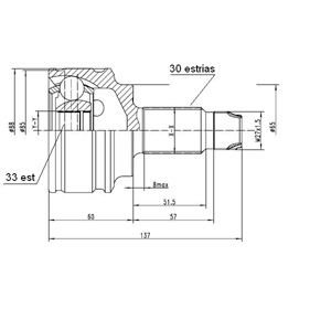Junta Garma BMW X3 Lado Rueda 30/33