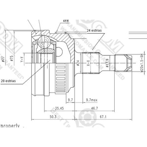 Junta Garma Mercedes Benz Clase A Manual Lado Rueda 24/28