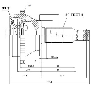 Junta Garma Hyundai Santa Fe Abs 52z 07/.. Lado Rueda 30/23