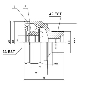 Junta Garma Audi A4 Avant 1.8-2.0-3.2 / Q5 07/.. L/R 42/33