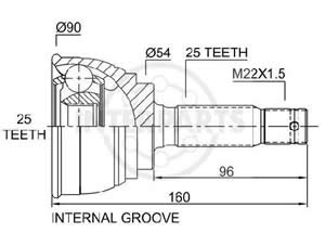 Junta Garma Mitsubishi Galant 2.4L 92/.. Lado Rueda 25/25
