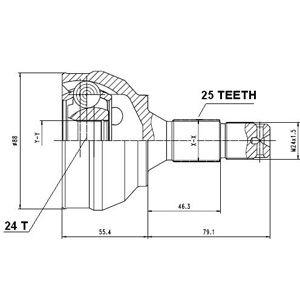 Junta Garma Citroen C3 Air Cross Seg Medio Lado Rueda 25/24