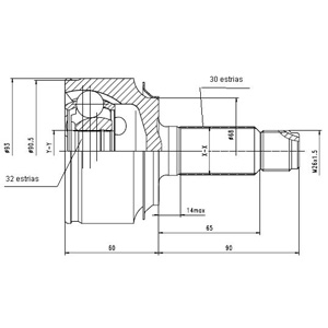 Junta Garma Honda CR-V 4X4 2006/.. Lado Rueda 30/32