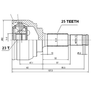 Junta Garma Nissan Tiida Lado Rueda 25/23