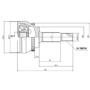 Junta Garma Chery Tiggo ABS 48z Lado Rueda 26/25
