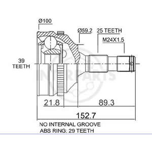 Junta Garma Peugeot 406 2.0T-2.1TD Abs 29z Lado Rueda 25/39