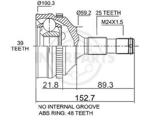 Junta Garma Peugeot 406 2.0T-2.1TD Abs 48z Lado Rueda 25/39