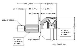 Junta Garma Ford Mondeo ABS44z Lado Rueda 27/25