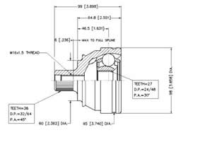 Junta Garma Volkswagen Transporter Lado Rueda 38/27