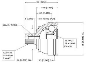 Junta Garma Volkswagen Transporter Lado Rueda 38/33