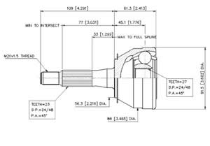 Junta Garma Renault Trafic ../92 Lado Rueda 23/27
