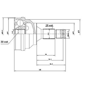 Junta Garma Peugeot 405 Lado Rueda 25/30
