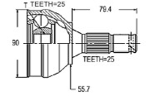 Junta Garma Peugeot 405 Lado Rueda 25/25