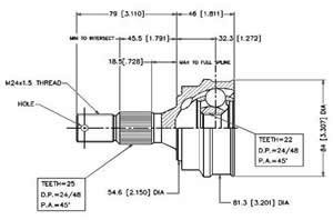Junta Garma Peugeot 405 Partner Berlingo Lado Rueda 25/22
