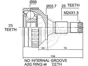 Junta Garma Peugeot 306/405/406 Abs 48z Lado Rueda 25/23