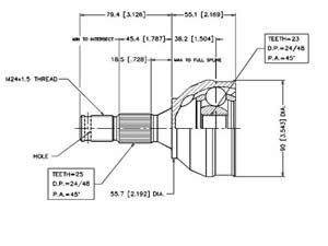 Junta Garma Peugeot 306/405/406 Lado Rueda 25/23