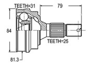 Junta Garma Peugeot 405 Lado Rueda 25/31