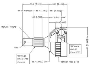 Junta Garma Peugeot 306/405/406 Abs 48z Lado Rueda 25/34