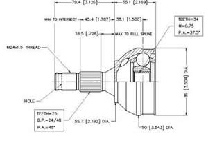 Junta Garma Peugeot 306/405/406 Lado Rueda 25/34