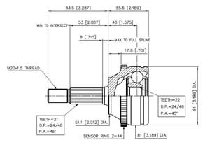 Junta Garma Renault Megane Abs 44z Lado Rueda 21/22