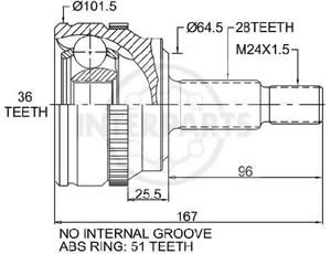 Junta Garma Renault Master Lado Rueda 28/36 ABS 51z