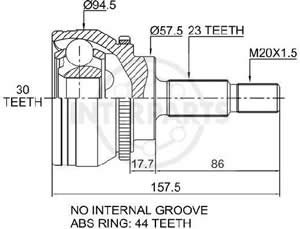 Junta Garma Renault Megane Scenic Abs 44z 01/. L/Rueda 23/35