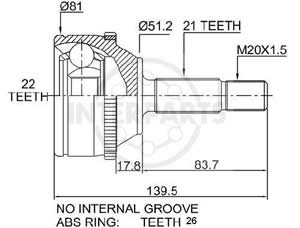 Junta Garma Renault Clio Abs 26z Seg Medio Lado Rueda 21/22