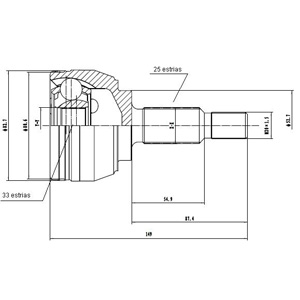 Junta Garma Renault Duster Megane II Lado Rueda 25/33