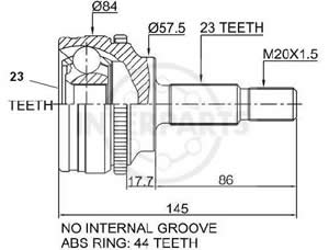 Junta Garma Renault Clio Kangoo Abs 44z 05/.. L/ Rueda 23/23