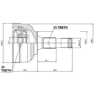 Junta Garma Citroen C5 Lado Rueda 25/26