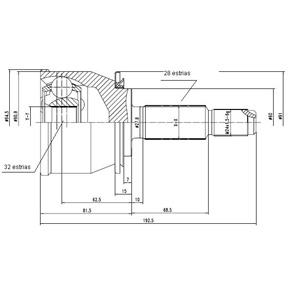 Junta Garma Renault Koleos 4x2 Lado Rueda 28/35