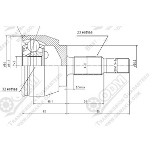 Junta Garma Renault Laguna II Megane II Lado Rueda 23/32