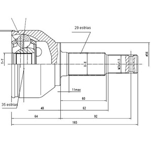 Junta Garma Renualt Koleos 4x4 Xtrail Seg Med L/R 29/35