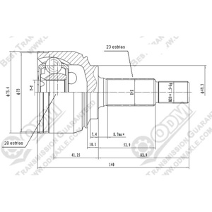 Junta Garma Renault Clio II D4F Lado Rueda 23/28