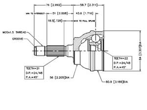 Junta Garma Citroen C3 1400 todos ø 75.5mm Lado Rueda 21/21