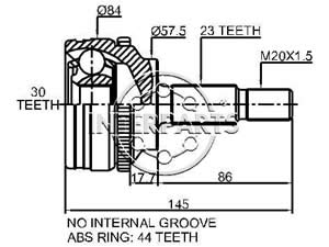 Junta Garma Renault Logan Megane II Clio III Abs 44L/R 23/30