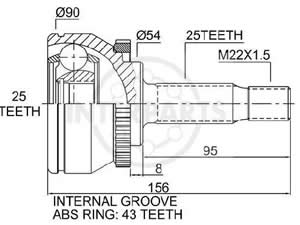 Junta Garma Volvo S40 1600 Lado Rueda 25/25