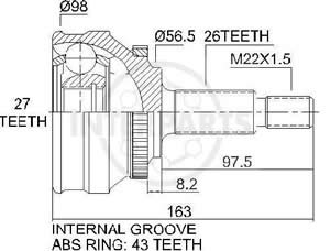 Junta Garma Volvo S40 Lado Rueda 26/27
