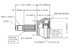 Junta Garma Ford Fiesta Escort 95/96 Zetec Lado Rueda 25/22